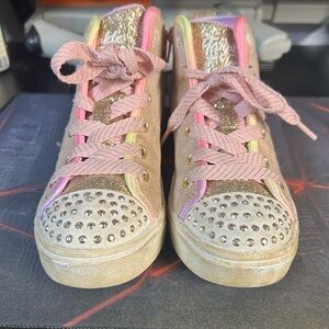 Kids Skechers Glitter High-Top Sneakers